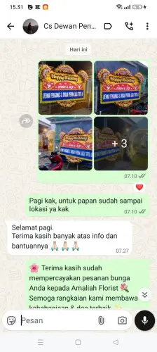 Testimonial Papan Bunga Pernikahan cilampeni